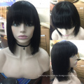Hot selling human hair extension wigs remi wig vendors free sample vietnamese raw hair machine bob wigs with bangs